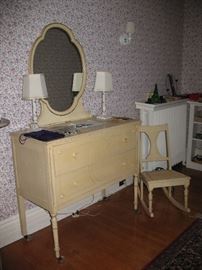 Chic 1920s bedroom dresser and rocker