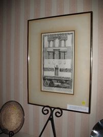 Original etching by Piranesi of  architectural fragments, 18th century