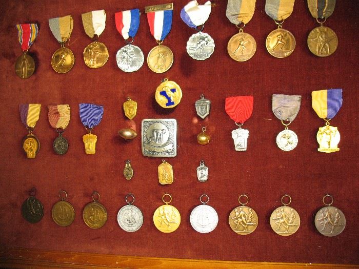 Medals for field and track performance from U of MN 1946-50