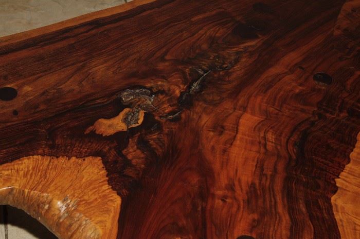Solid Cocobolo Slab Hand Made Mexican Coffee Table