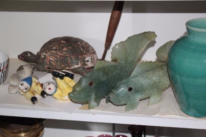 Pair of Fish, a Turtle and Bric-A-Brac