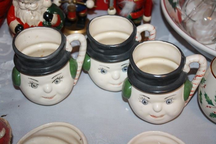 Vintage snowman mugs