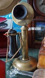 Vintage brass candlestick phone