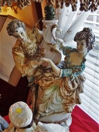 One of two matching pottery lamps made in Italy - so large and beautiful