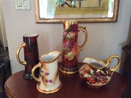 Pickard Limoges Tankard Cherry :

Pickard Limoges Tankard Cherry 16 inch tall
&nbsp;Pickard Limoges pitcher Cherry
&nbsp;Pickard Limoges&nbsp; cider pitcher Cherry