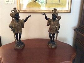 Matching pair 17 inch Blackamoor, Candle holders&nbsp;Candlesticks