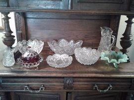 Antique Saw Tooth Cut Crystal Bowl