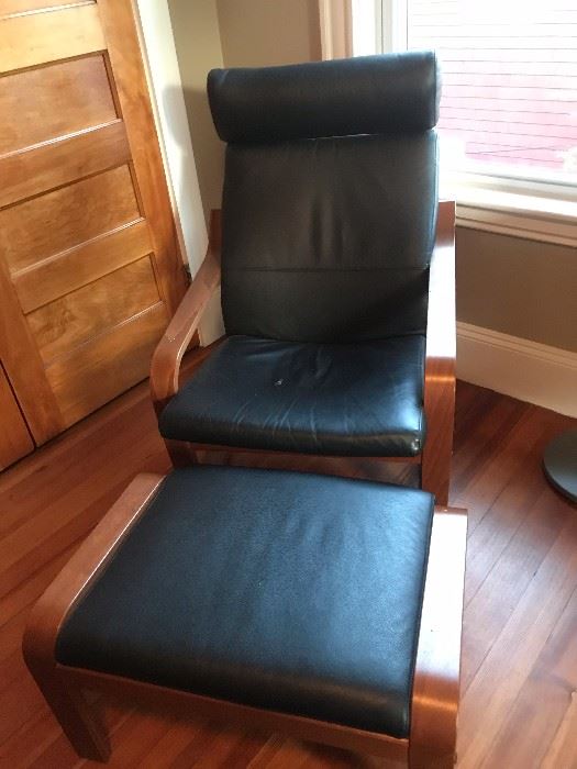 Mid Century Chair & Ottomon