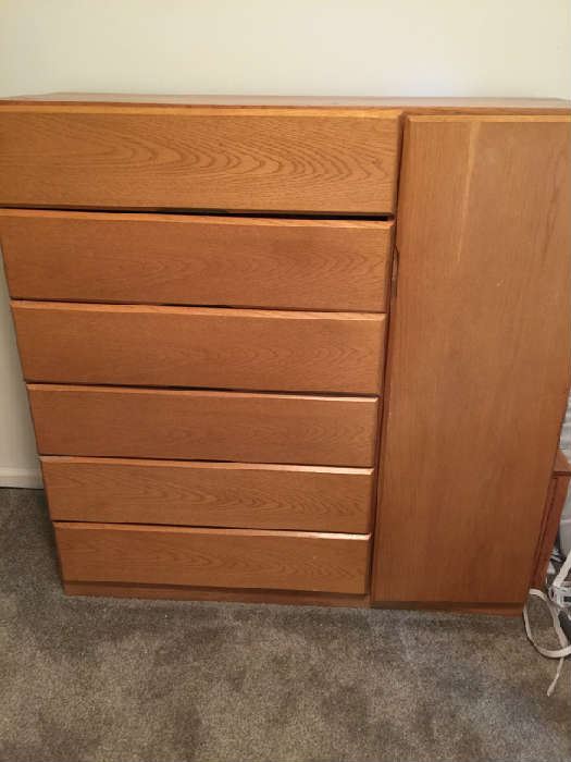 Wood 6 Shelf Dresser 48" x 18" x 46" H