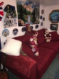 RED/BURGUNDY SOFA COUCH