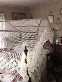 QUEEN CANOPY BED WITH DRAPES