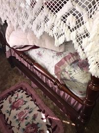 QUEEN CANOPY BED WITH DRAPES