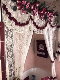 DECORATIVE SHOWER CURTAIN AND WINDOW CURTAINS