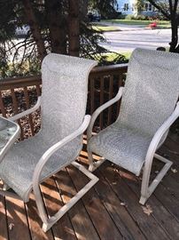 PATIO FURNITURE-TABLE WITH UMBRELLA AND 4 CHAIRS