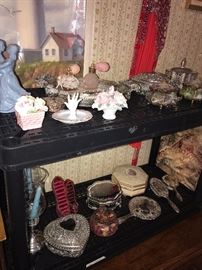 JEWELRY BOXES, VANITY MIRRORS, HAIR BRUSHES, ALL KINDS OF TRINKETS