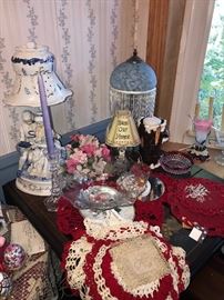 LAMPS AND HAND-MADE DOILIES