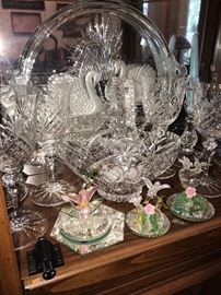 CRYSTAL BASKET AND CRYSTAL STEMWARE