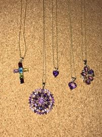 NATURAL GEM-STONE 10K & 14K GOLD NECKLACES