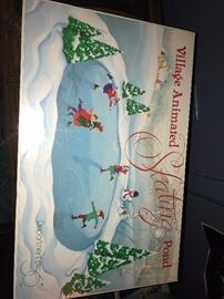 DEPARTMENT 56 VILLAGE ANIMATED SKATING POND