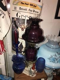 VINTAGE PURPLE GLASS LAMPS