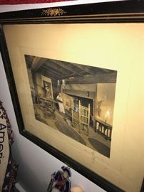 ANTIQUE FRAMED ART-SIGNED