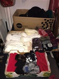 LARGE VARIETY OF WOMENS HATS, SCARVES, GLOVES