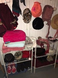 LARGE VARIETY OF WOMENS HATS, SCARVES, GLOVES