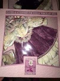 CLOTHING AND ACCESSORIES FOR 16” PORCELAIN DOLLS