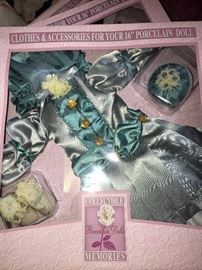CLOTHING AND ACCESSORIES FOR 16” PORCELAIN DOLLS