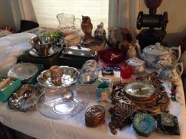 Clock, Silver Plate, Vintage Decor