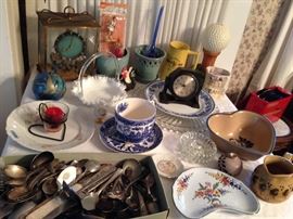 Clock, Pottery, Flatware