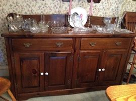 Vermont Pine Sideboard, Spooners, Pressed Glass