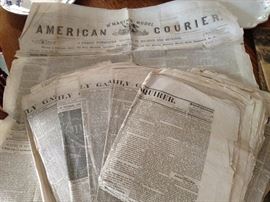 Ephemera - Newspapers 1859 +  American Courier, The Piqua Enquirer,  The Presbyterian Banner,  The Dollar Newspaper, The Lancaster Intelligencer, The Miami Helmet, Cincinnati Daily Gazette