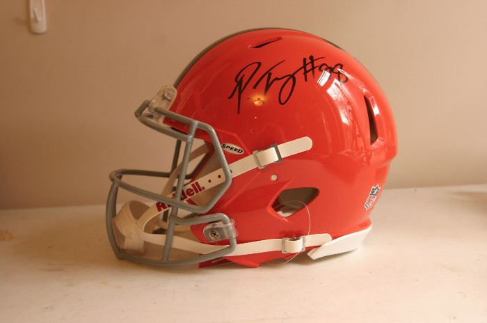 Official NFL Cleveland Browns Football Revolution Helmet autographed Phil Taylor #98. Comes with original box. Asking $130.