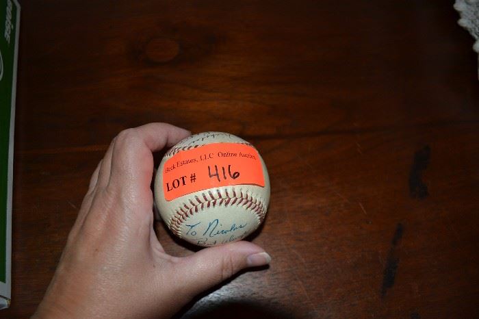 Signed baseball by Johnny Oates
LOT 416