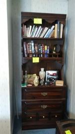 wooden hutch/bookcase with chest of drawers
