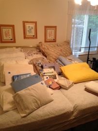 California King bed in excellent condition. Linens & pillows