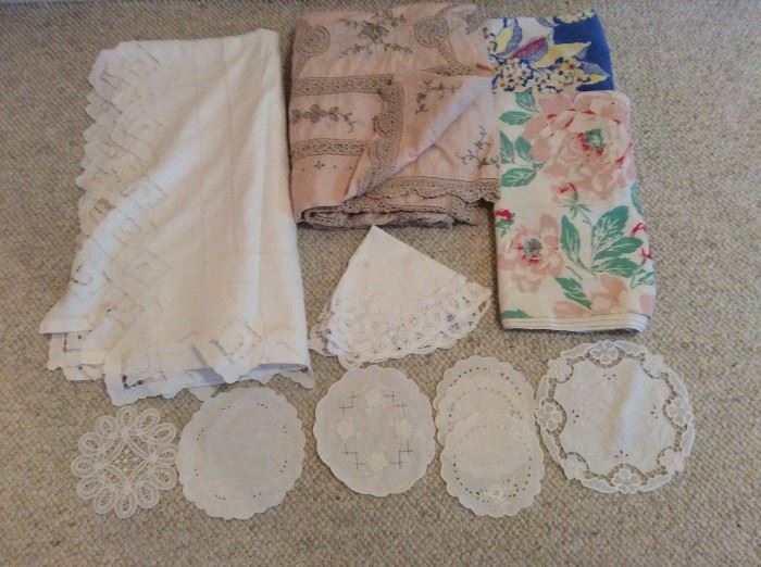 Vintage  tablecloths and lace