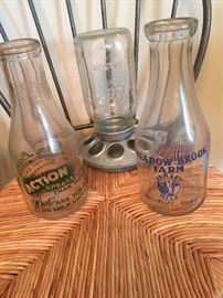 Vintage Milk Jars/Mason Jar Bird Feeder