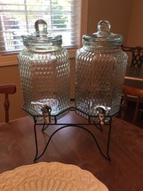 Beautiful Double Beverage Dispenser w/ Stand