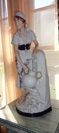 Matching Royal Dux - Young woman at the well in excellent condition - large size.