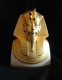 15,000 made and this is one of them.  Beautiful reproduction of death mask of King Tutankhamun by Lenox, as shown at the Metropolitan Museum of Art. 