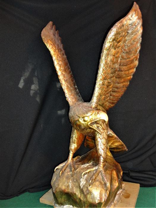  Beautiful American Eagle - gilded, weighs heavy and stands 3 feet tall.  He was on the roof for many years but has landed in order to find a new home and owner.