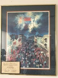 Lithograph-Olympic Night at Disneyland with Certificate of Authenticity 
