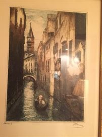 Venice engraving signed