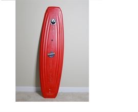 Liquid Force Wakeboard: A wakeboard by Liquid Force. This wakeboard includes a blue design, and red reverse. No bindings are included.