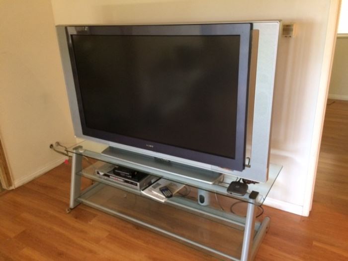 Sony TV, stand and DVD player