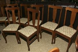 8 ANTIQUE OAK CHAIRS