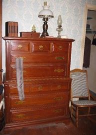 tall chest of drawers with matching dresser and mirror