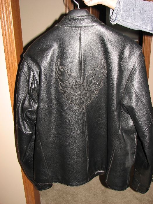 Heavy 2XL Harley Davidson Jacket - Flaming Eagle